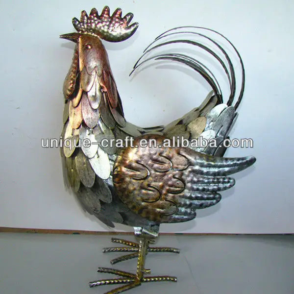 Metal rooster decoration animal figurines wholesale