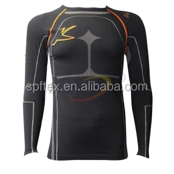 Mens seamless compression long sleeves under base layer tops