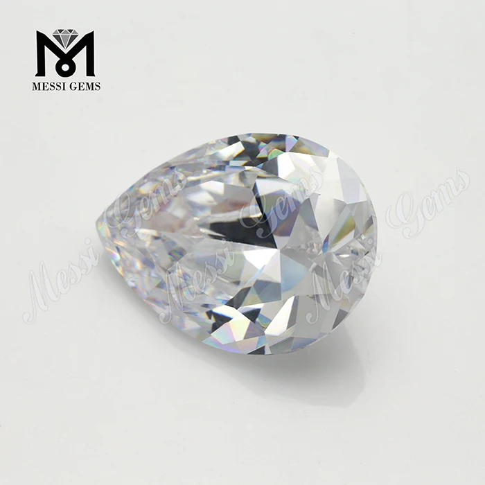 white color 15x20mm pear cut lab created zircon