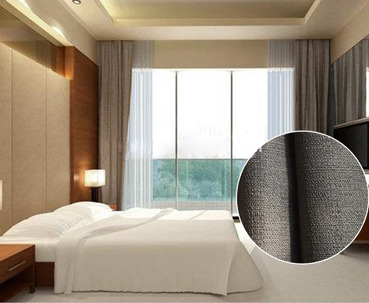 New modern thermal insulated grommet blackout curtain fabric ready made hotel curtains cloth
