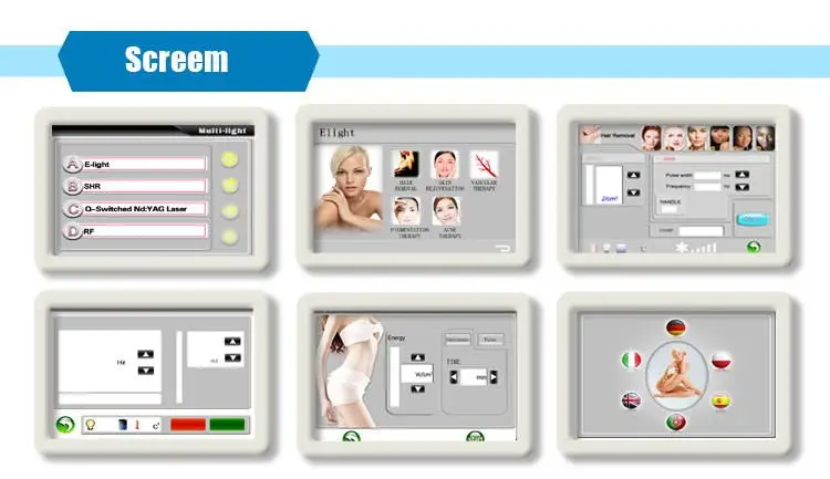 4 in 1 808 diode laser hair removal + Elight skin rejuvenation + ND YAG laser tattoo removal + RF slimming machine