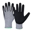 Knit HPPE PU Palm black nitrile coated Safety Gloves for Builder butcher cut resistant