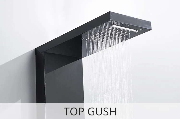 Fapully Bathroom Shower Panel Parts Black Titanium Bathroom Stainless Steel Shower Panel