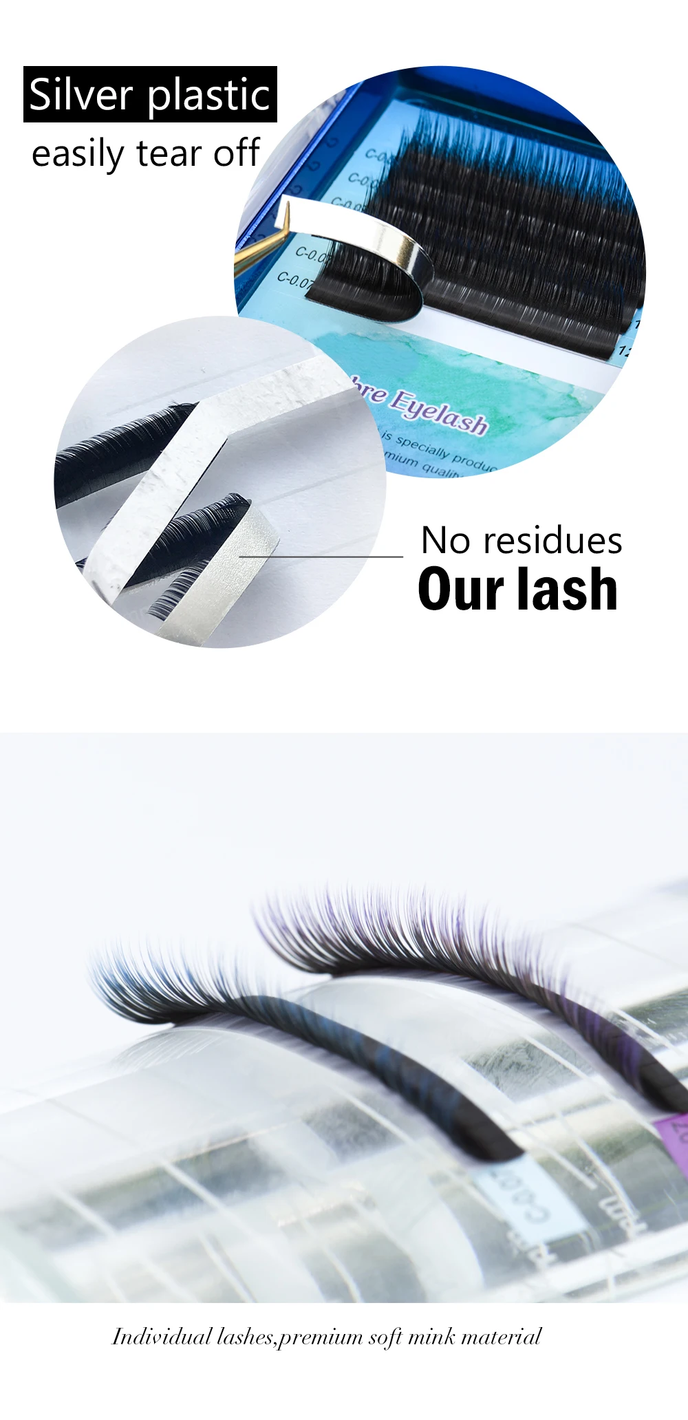 Wholesale Handmade Natural Fake Ombre Color Eyelash Extensions Products