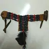 Black wooden bead unique design indian chief statement necklace