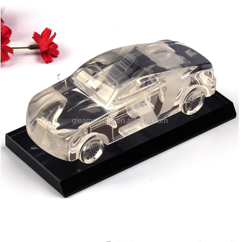 3d Color Famous Crystal Glass Car Model For Gifts & Room Decoration