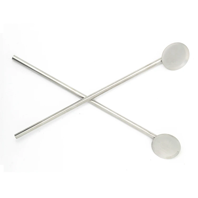 Professional manufacturer stainless steel spoon straw with straw brush for promotion
