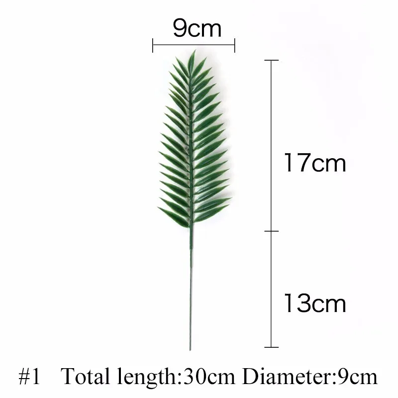 Zero Wholesale Lifelike Real Plastic Tropical Artificial Palm Leaves