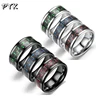 Personalized luxury men 316L stainless steel wedding ring 8 mm silver gold blue black stainless steel carbon fiber ring