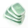 BPA free foldable silicone tableware bento lunch box leakproof kids food container