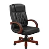 2017 The Most Popular Luxury Wooden Armrest Genuine Leather Office Executive Boss Chair