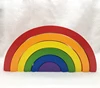 Wholesale Factory High 6 PCS RainBow Bridge Wooden Stacking Blocks Rain Bow Set Building Blocks 2018 Toys for kids