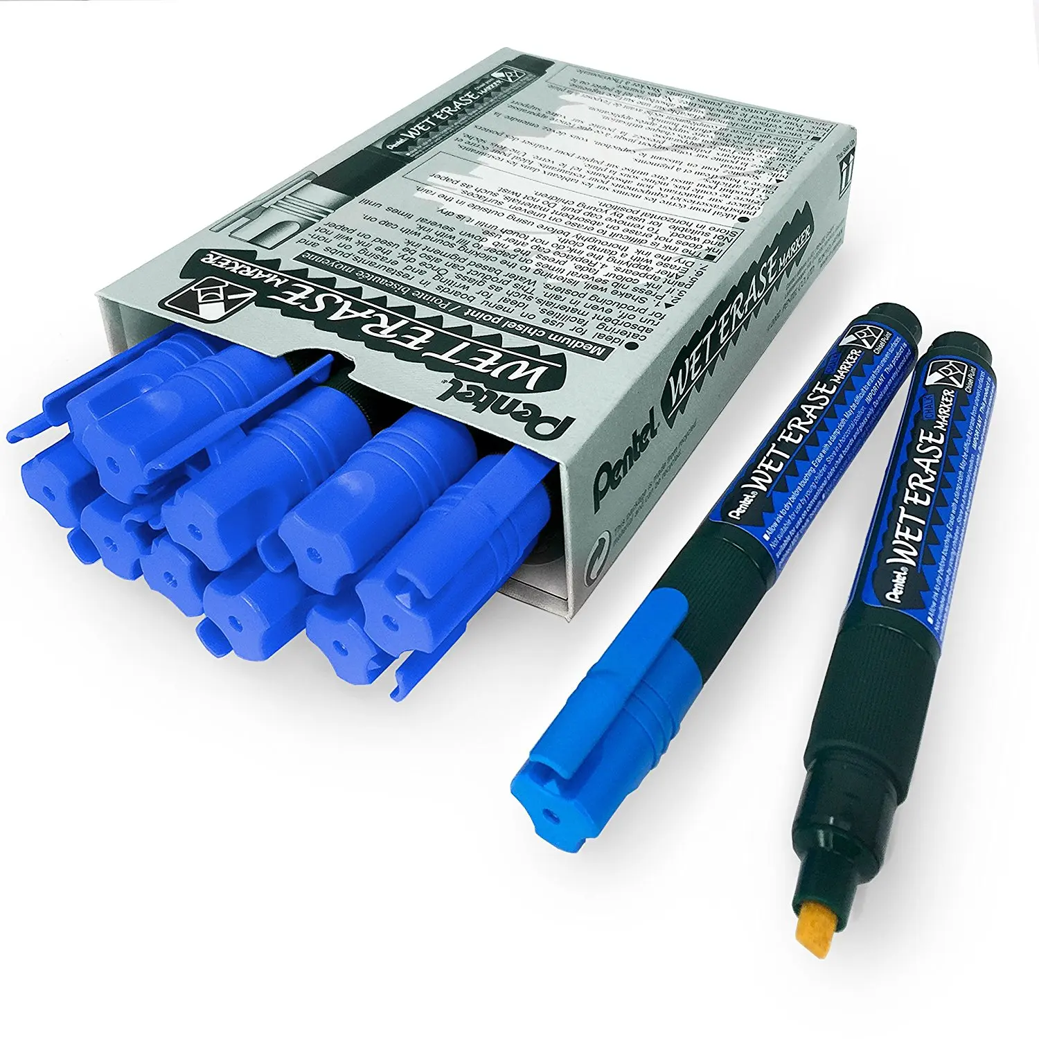 Medium Chisel Tip SMW26 Pentel Wet Erase Chalk Marker Pen Single White