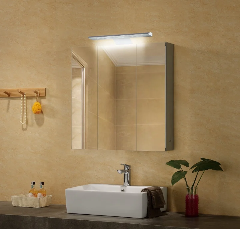 Stainless Steel Bathroom Lighting Over Vanity Mirror Cabinet