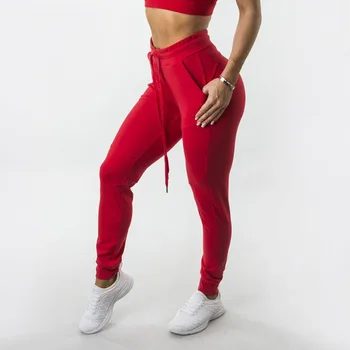 red jogger pants womens