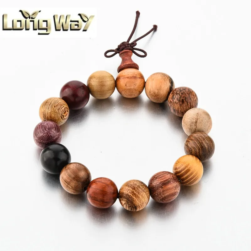 Handmade Custom Bracelet Big Bead Elastic Wood Bracelet Buy Wood