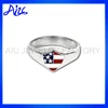 USA Flag Silver 925 Jewelry Ring for Teenagers