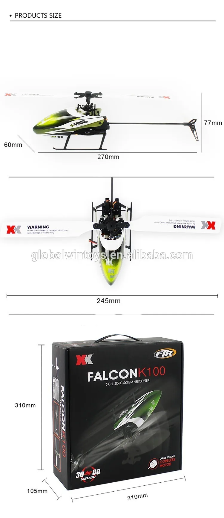 K100 Radio Control Toy Gasoline Helicopter 2.4 Ghz 6ch 3d 6g System Rc
