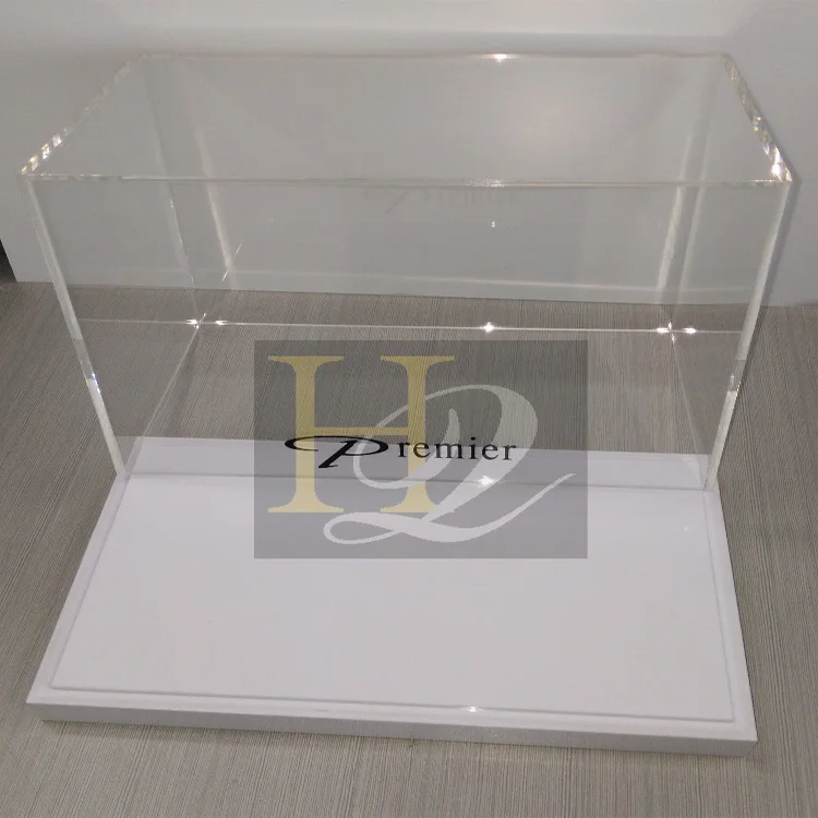 High Quality Plexiglass Acrylic Rectangle Display Gift Box With Bottom