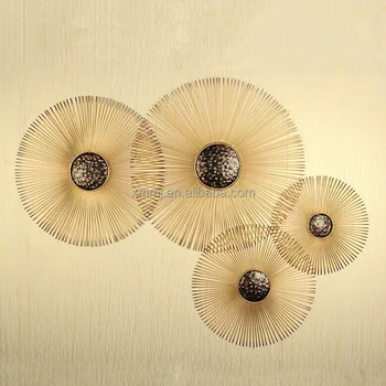 Customizable Size Round Gold Color Art Craft Wall Decoration Metal
