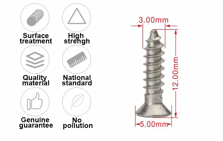 Excellent Quality Stainless Steel Hex Flat Countersunk Head Self-Tapping Screws