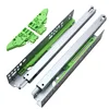 3D Adjustable Single Extension Clip Drawer Slide Rail Soft Closing Undermount Slide (662BLHI-3D) 18 inch