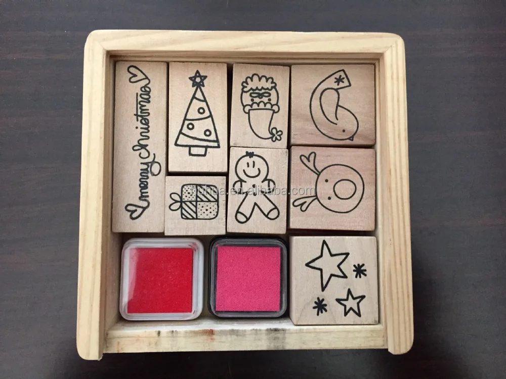 childrens wooden stamp set