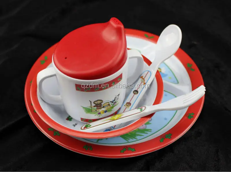 100 % melamine kids dinner sets for 5pcs