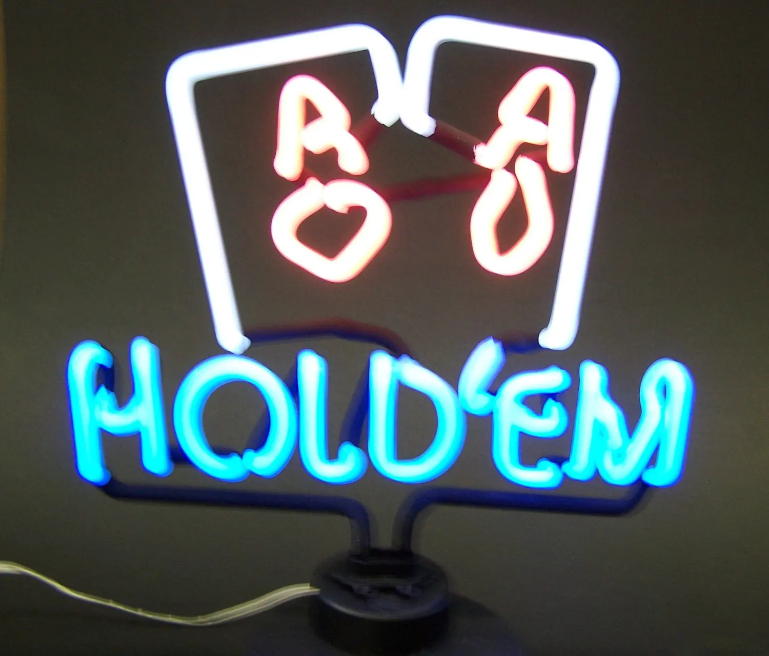 Neonetics Bar and Game Room Hold Em Pair of Aces Neon Sign Sculpture
