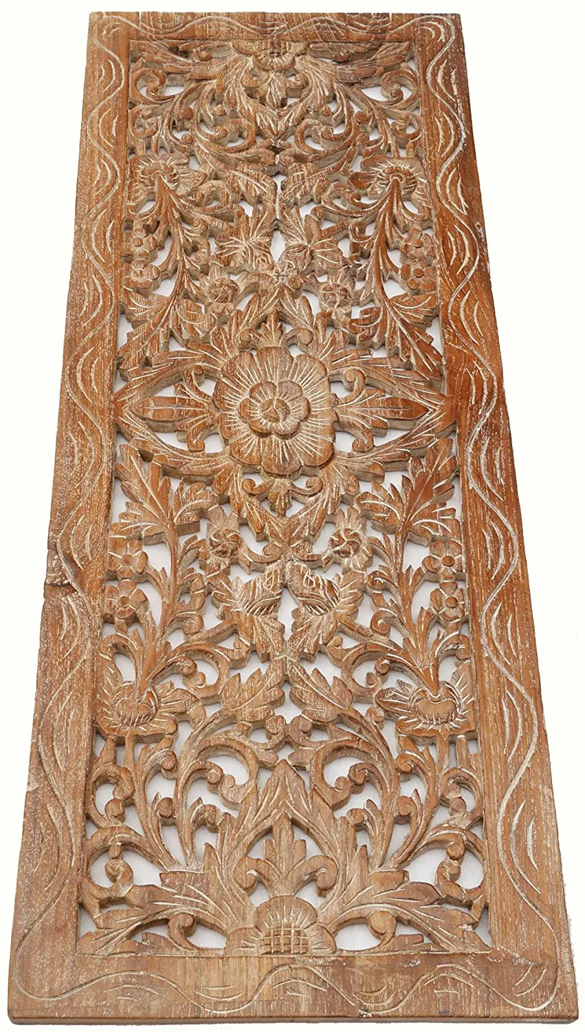 Large Carved Wood Wall Panel Fl Decor Large Carved Wood Wall Panel Fl Decor Size 35 5 X13
