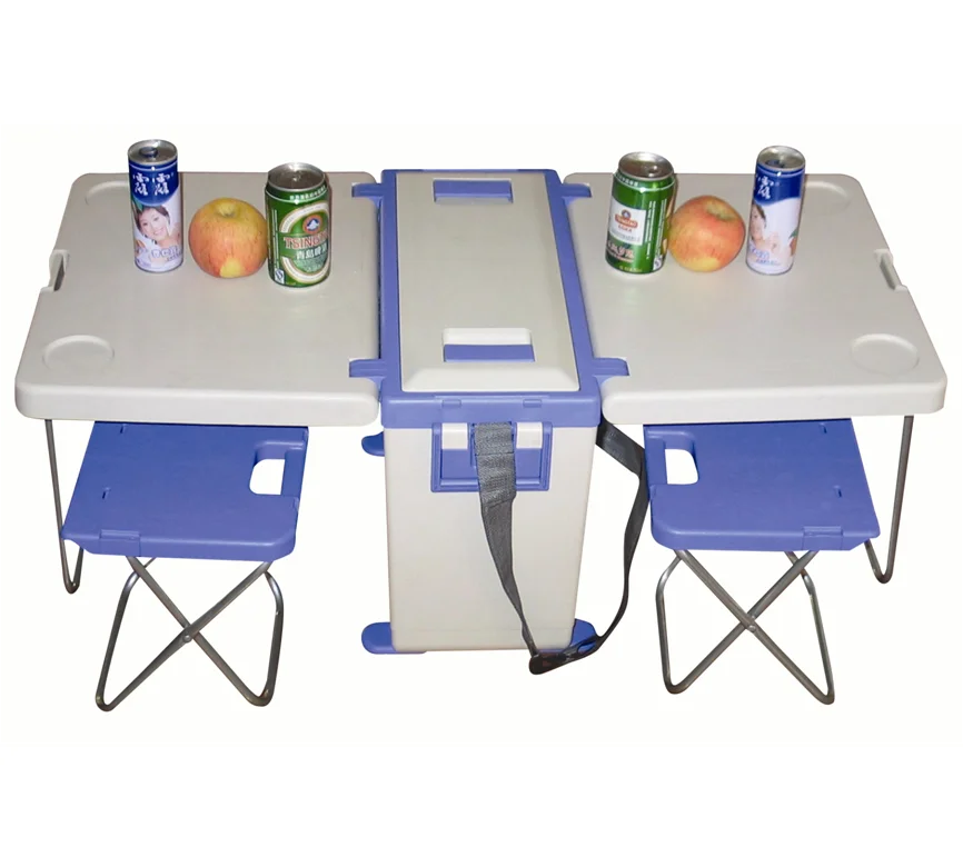 cooler box table and chairs