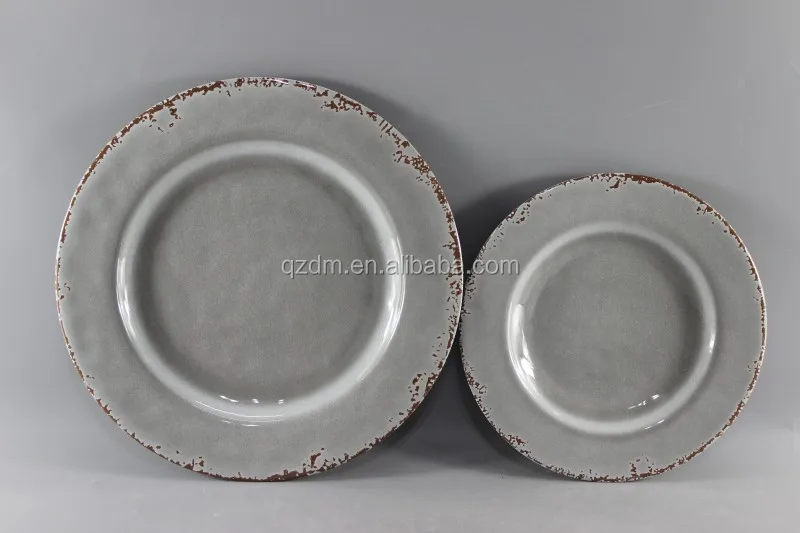 11"Rustic Melamine dinner plate Unbreakable Plate