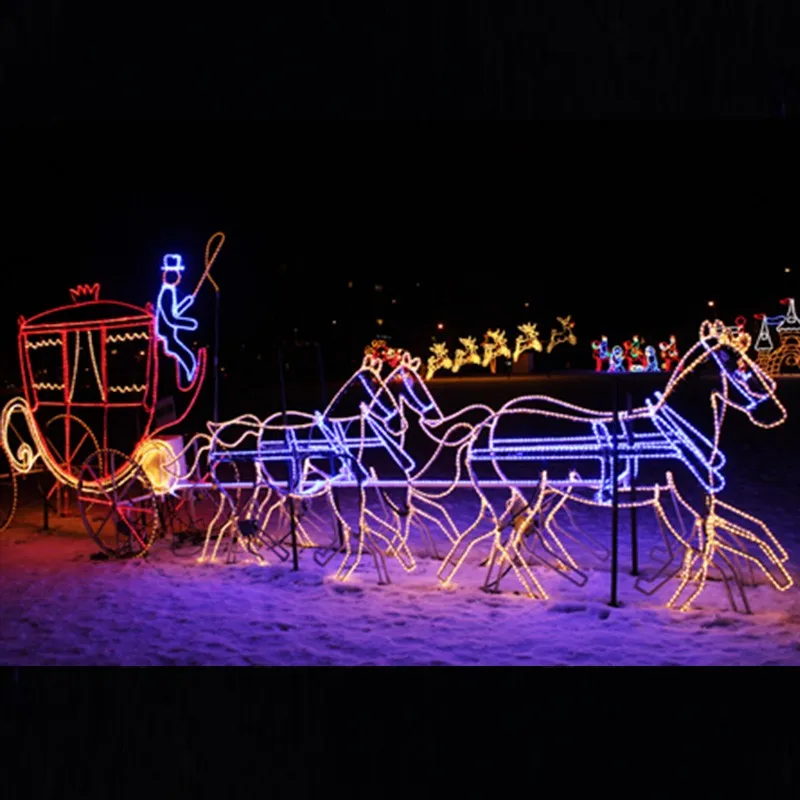 Outdoor 2d Led Rope Light Birth Of Jesus Nativity Scene Sculpture For