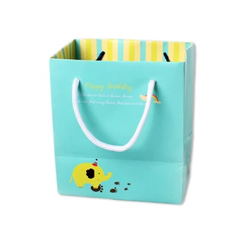 Creative Luxury Custom Tiffany Blue Mini Kraft Paper Boutique Gift Bags With White Cotton Rope Handle
