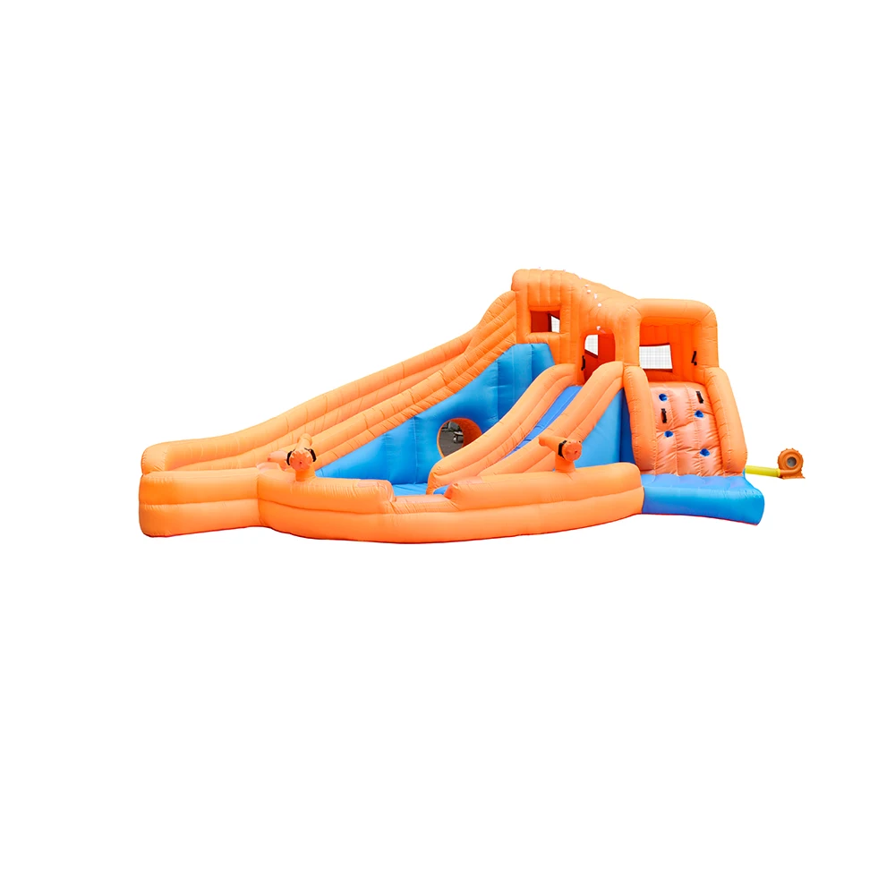 Hoge Kwaliteit Stof Giant Opblaasbare Jump Water Park Glijbaan Met Pistool Voor Kinderen Buy