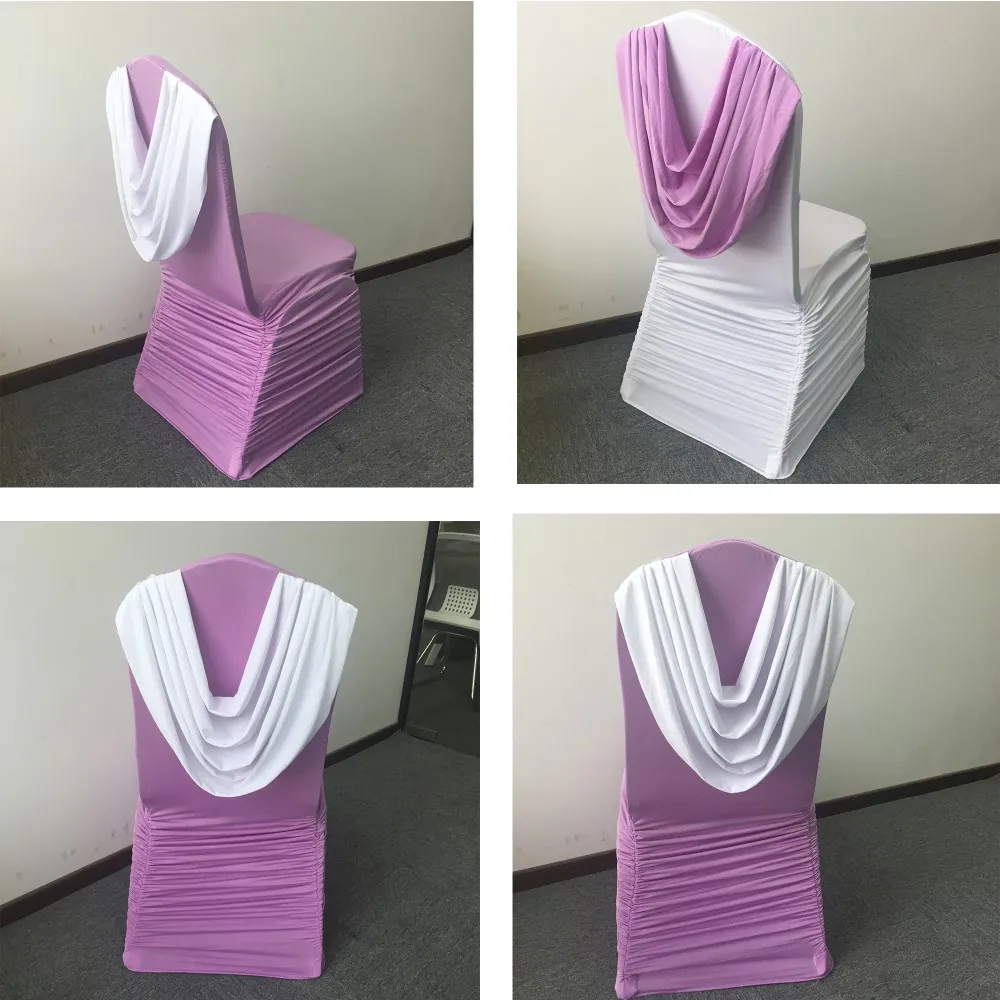 Draped Swag Back Pleated Wedding Spandex Chair Cover Buy Swag Back