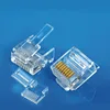 XL-311 Gold plated contacts split two-piece long clips cat6a short mini electrical rj45 modular connector plug OD 0.55mm