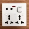 PC with copper 1 gang 8 pin multi socket copper fitting electric wall switch socket