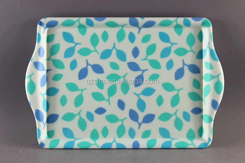 Top Sale Dull Surface Melamine Trays With 2 Handles