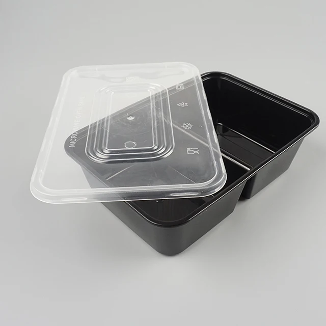 Two Compartments 750 Ml Eco Healthy Disposable Pp Lunch Food Packaging