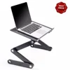 Portable Adjustable Aluminum Laptop Stand/Desk/Table Notebook Macbook Ergonomic TV Bed Lap Tray Stand Up Sitting silver & Black