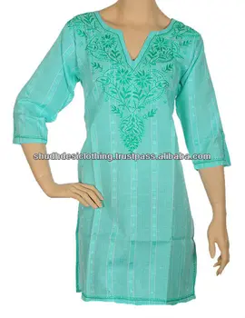 chikan work kurti