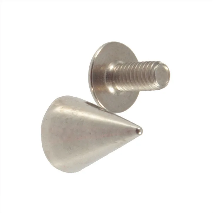 Rhinestone Studs For Clothing 100pcs 9.5mm Silver Cone Studs And Spikes