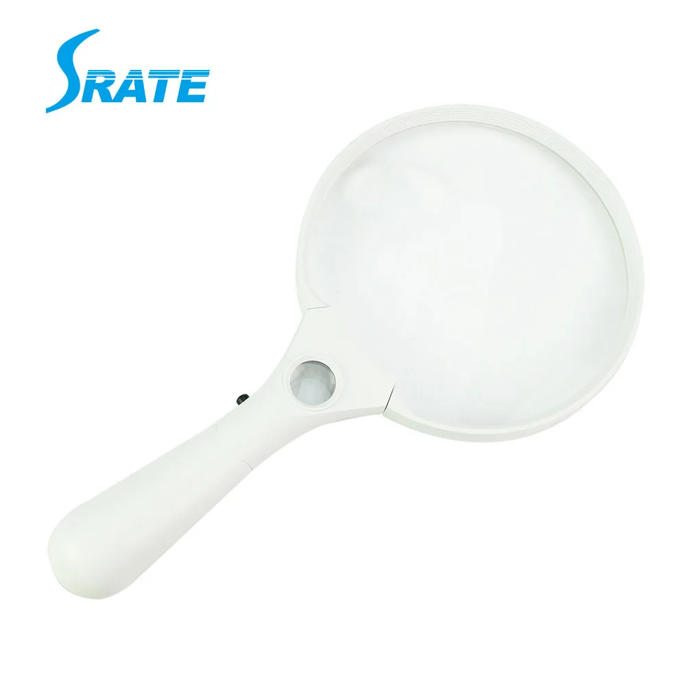 Th607b 2x 4x 25x Large Lens Handheld Magnifier Led Light For Reading