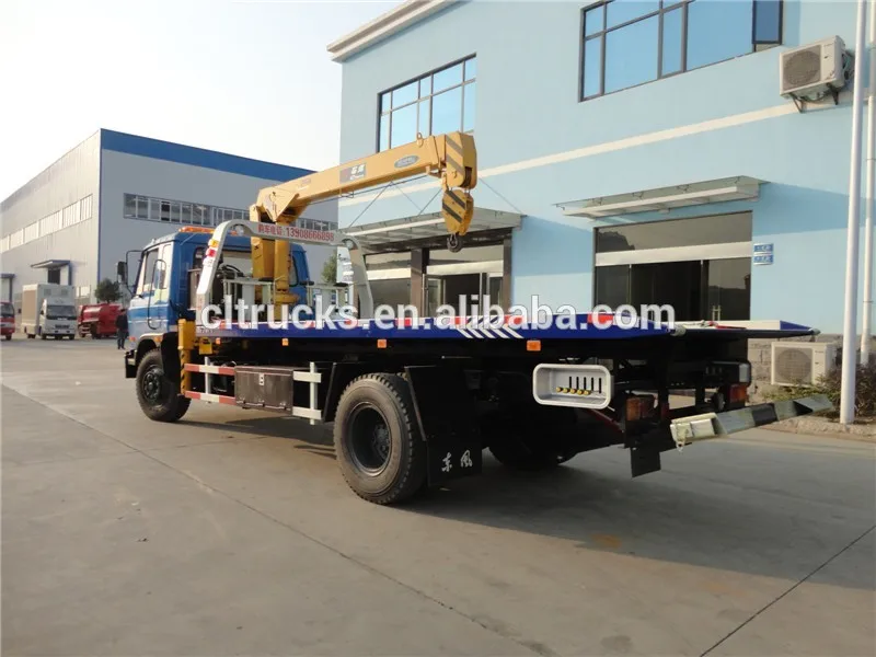 Dongfeng Slide Bed Tow Truck 2 Car Hydraulic Winch Recovery Tilt Slide