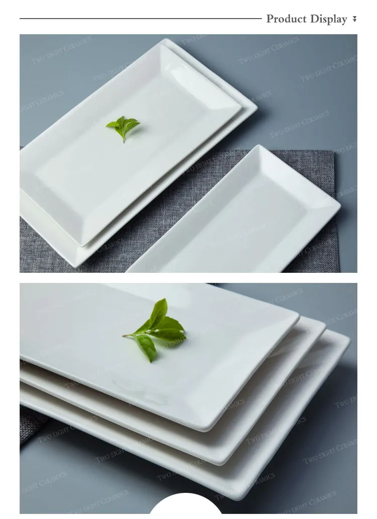 Guangzhou Market Plato Rectangular Porcelana Fina, China Porcelain Dinnerware Rectangular plate/