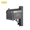 Home Garden Aluminum house model Post mounted US Mail Box with flag