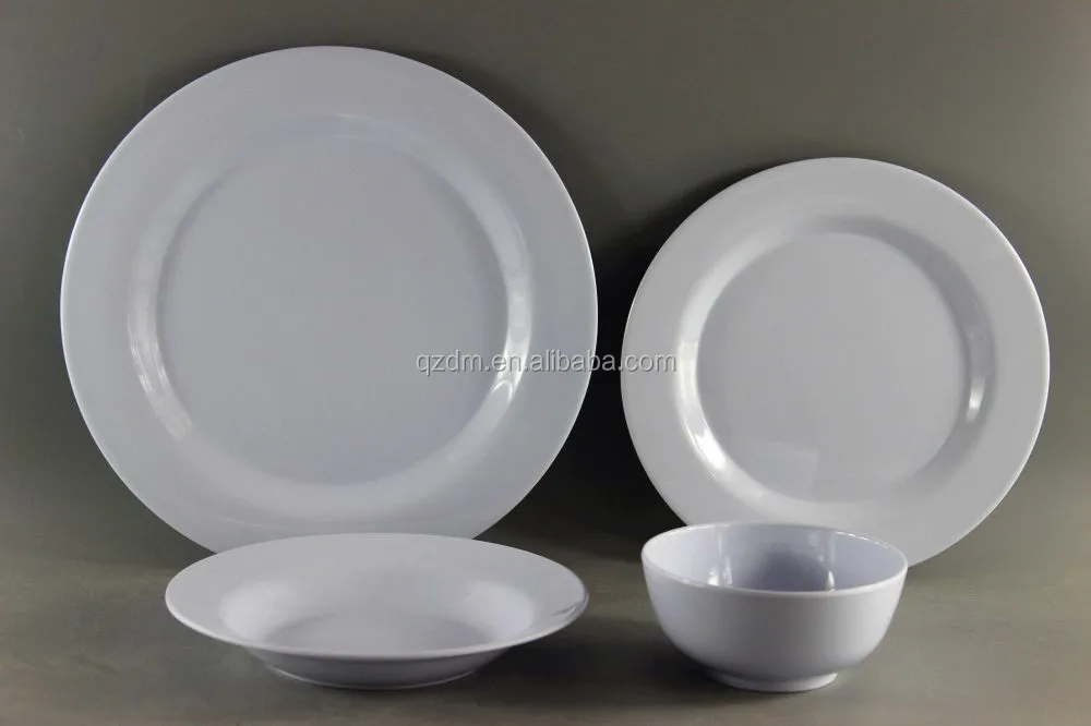 Blank White Melamine Dinner Set Of 4 Piece Print Can Be Custom-Made