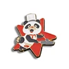 custom metal pin badge design clear bear shape with enamel