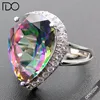 Birthstone Celtic Cross Ring Mystic Topaz Sterling Silver Ring Rainbow Topaz Jewelry